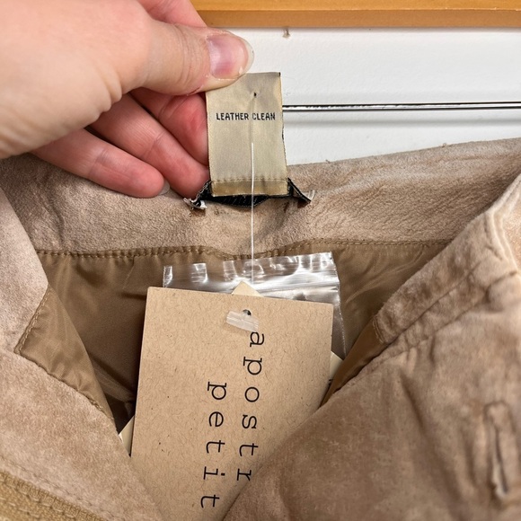 Apostrophe NWT Women’s Stylish Western Genuine Tan Suede Leather Pants Sz 10P - Picture 4 of 9